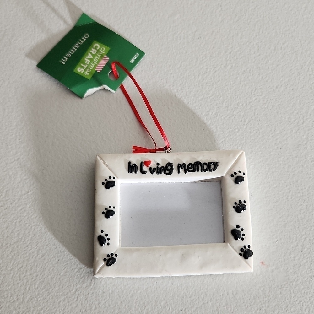 In loving memory dog ornament picture frame ceramic